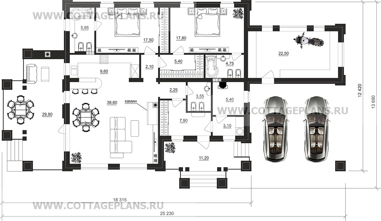 Поэтажные планы проект дома 90-68 общ. площадь 145,40 м2