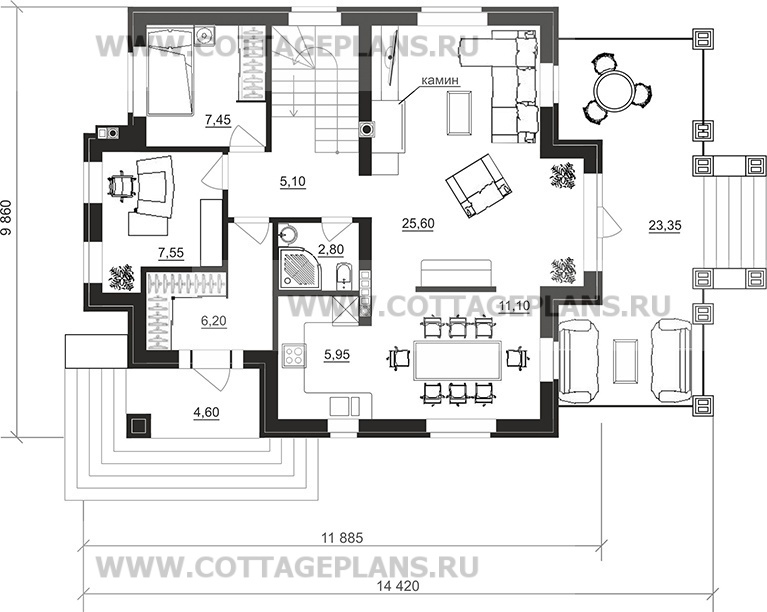 Поэтажные планы проект дома 101-50 общ. площадь 204,75 м2