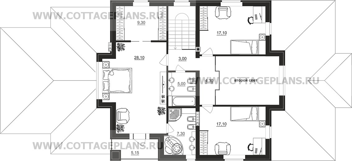 Поэтажные планы проект дома 94-97 общ. площадь 249,65 м2