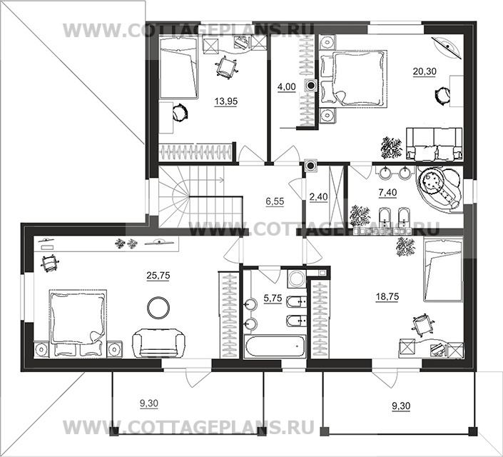 Поэтажные планы проект дома 76-01 общ. площадь 327,75 м2