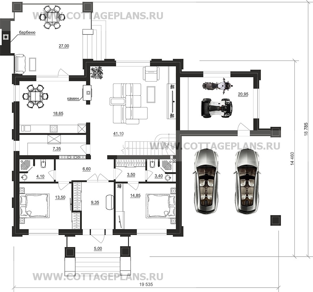 Поэтажные планы проект дома 105-33 общ. площадь 387,05 м2