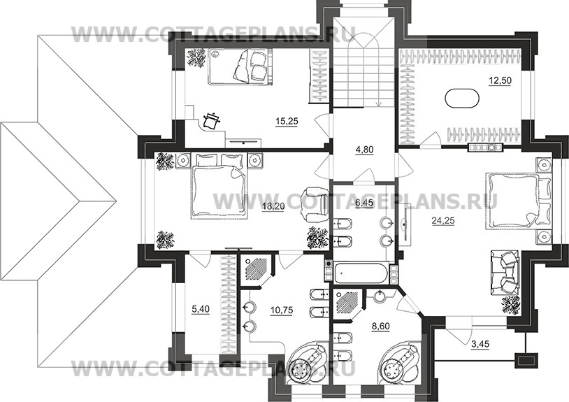 Поэтажные планы проект дома 101-79 общ. площадь 317,40 м2