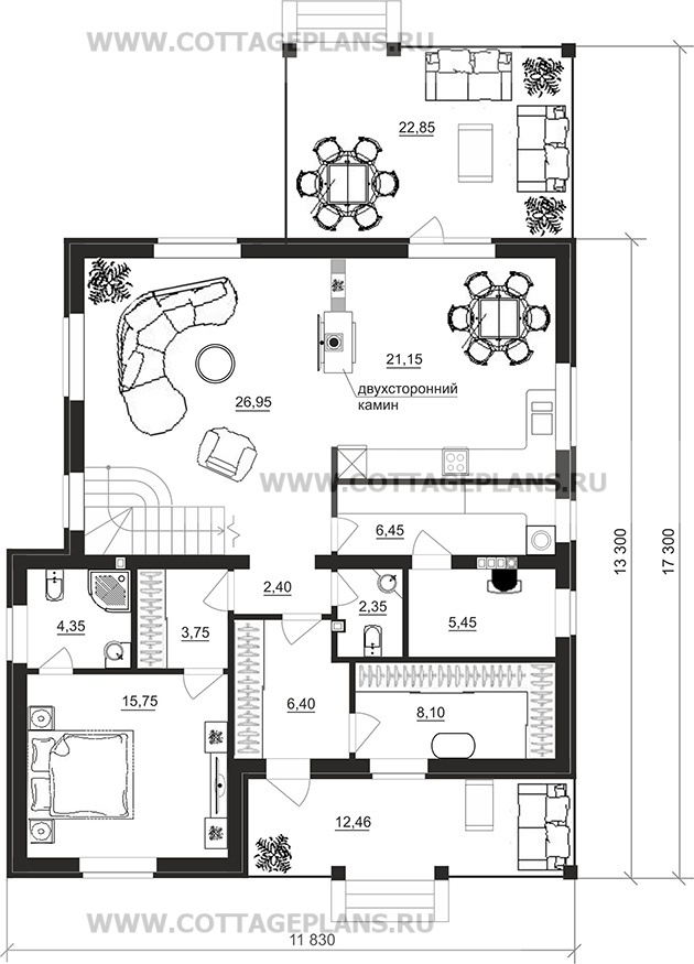 Поэтажные планы проект дома 97-34 общ. площадь 184,20 м2
