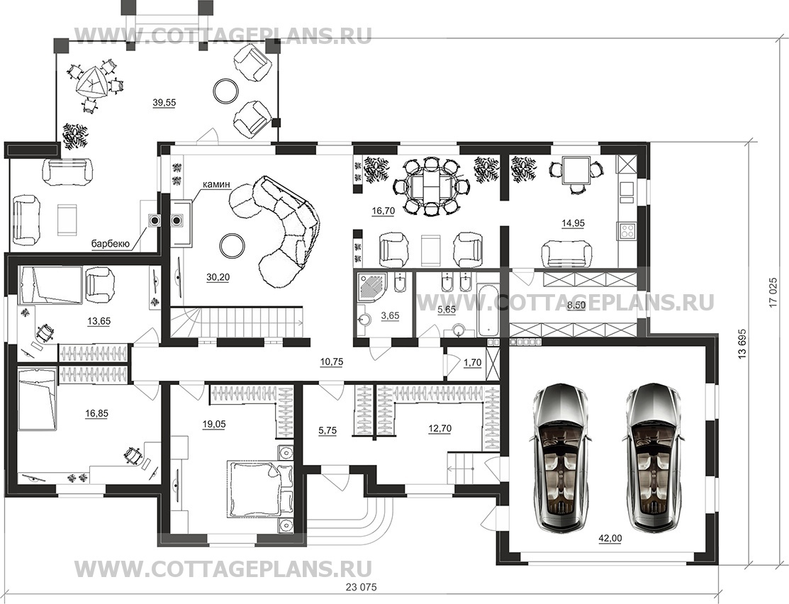 Поэтажные планы проект дома 08-23 общ. площадь 366,25 м2