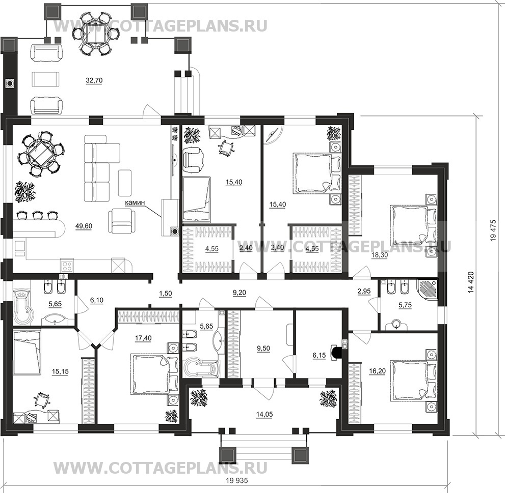 Поэтажные планы проект дома 902-47 общ. площадь 214,25 м2