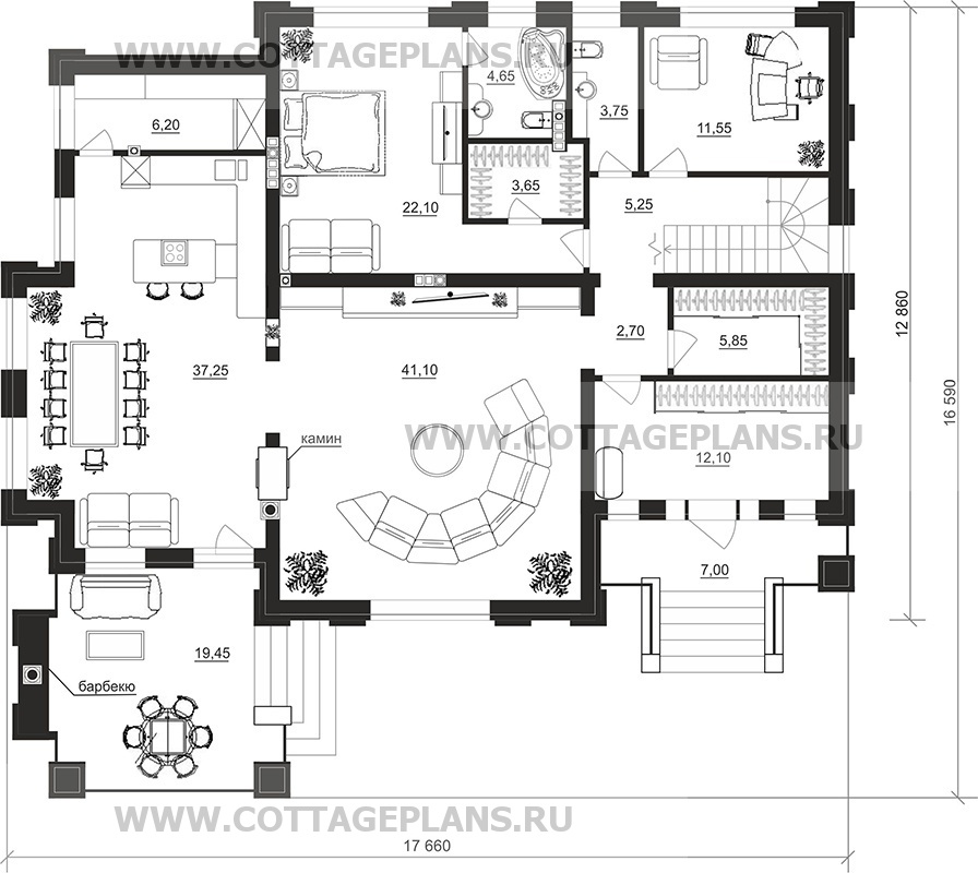 Поэтажные планы проект дома 203-52 общ. площадь 451,75 м2