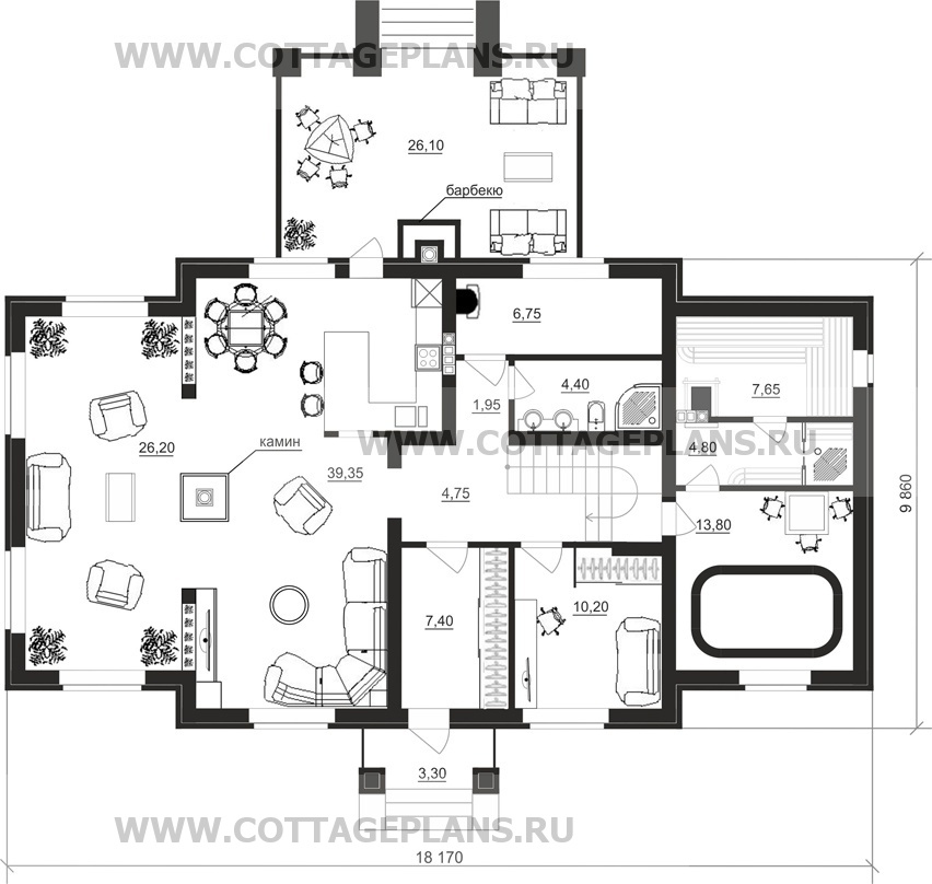 Поэтажные планы проект дома 29-28 общ. площадь 202,45 м2