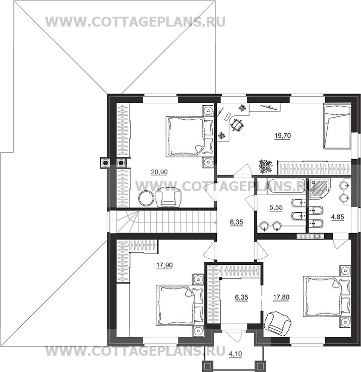 Поэтажные планы проект дома 95-16 общ. площадь 227,90 м2
