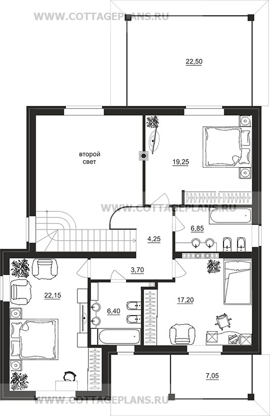 Поэтажные планы проект дома 103-10 общ. площадь 298,30 м2