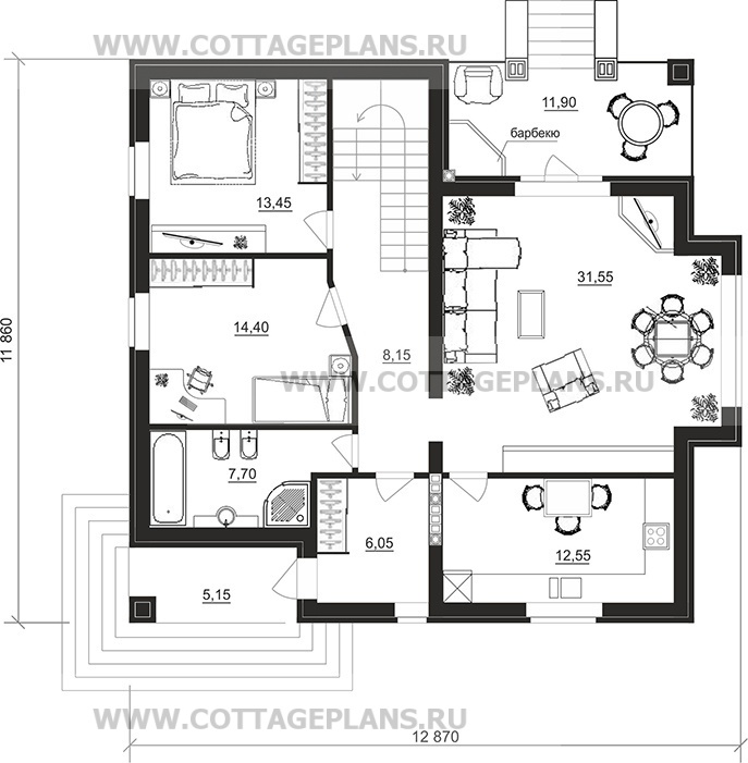 Поэтажные планы проект дома 76-54 общ. площадь 285,20 м2