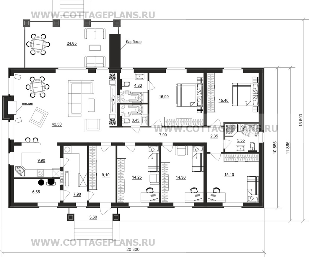 Поэтажные планы проект дома 902-43 общ. площадь 176,05 м2