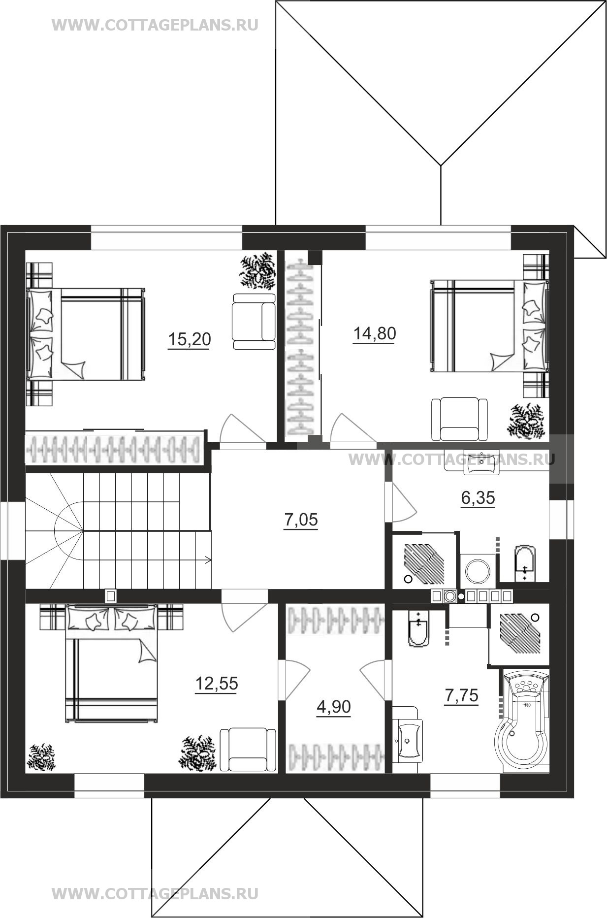 Поэтажные планы проект дома 108-16 общ. площадь 139,25 м2