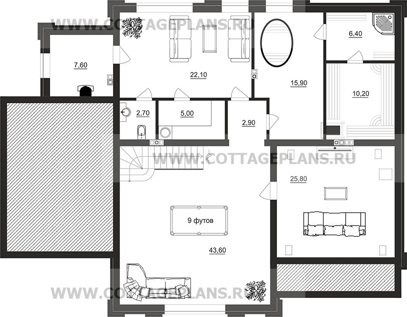 Поэтажные планы проект дома 205-16 общ. площадь 371,20 м2