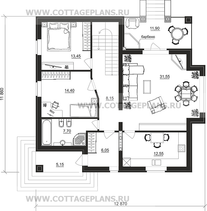 Поэтажные планы проект дома 76-59 общ. площадь 284,90 м2