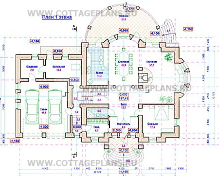 Поэтажные планы проект дома 32-70 общ. площадь 464,7м2