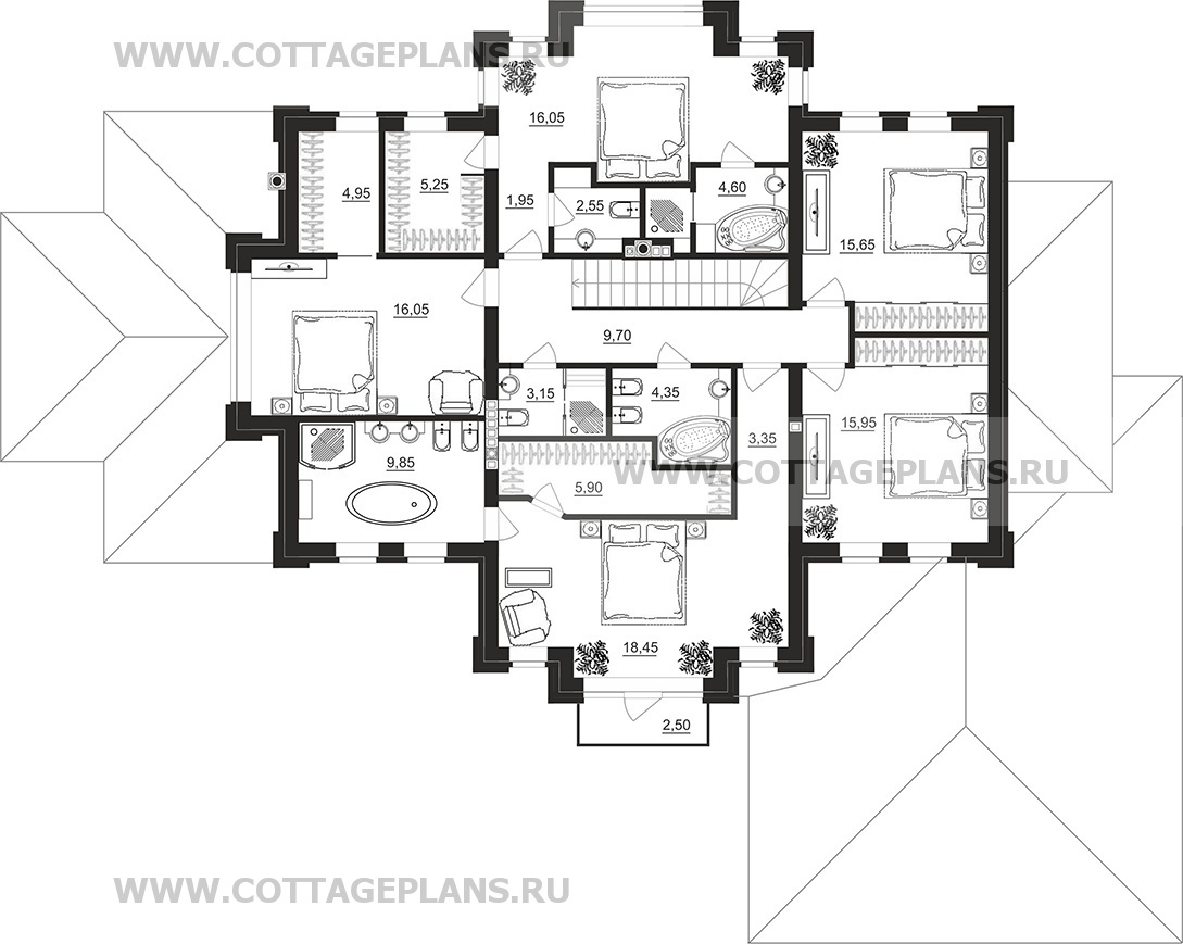 Поэтажные планы проект дома 102-26 общ. площадь 324,70 м2