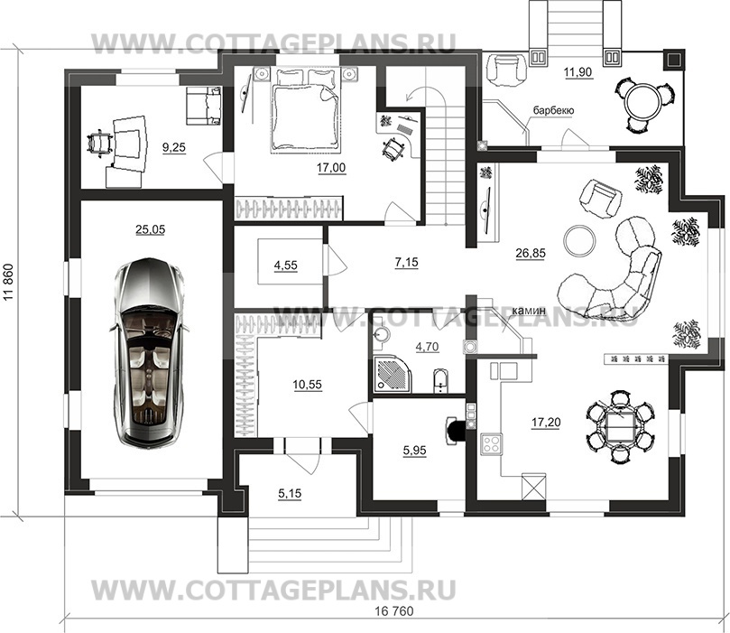 Поэтажные планы проект дома 75-66 общ. площадь 216,35 м2