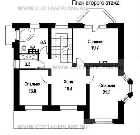 Поэтажные планы проект дома 59-44 общ. площадь 268,8 м2