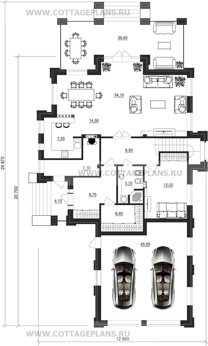 Поэтажные планы проект дома 100-85 общ. площадь 259,25 м2