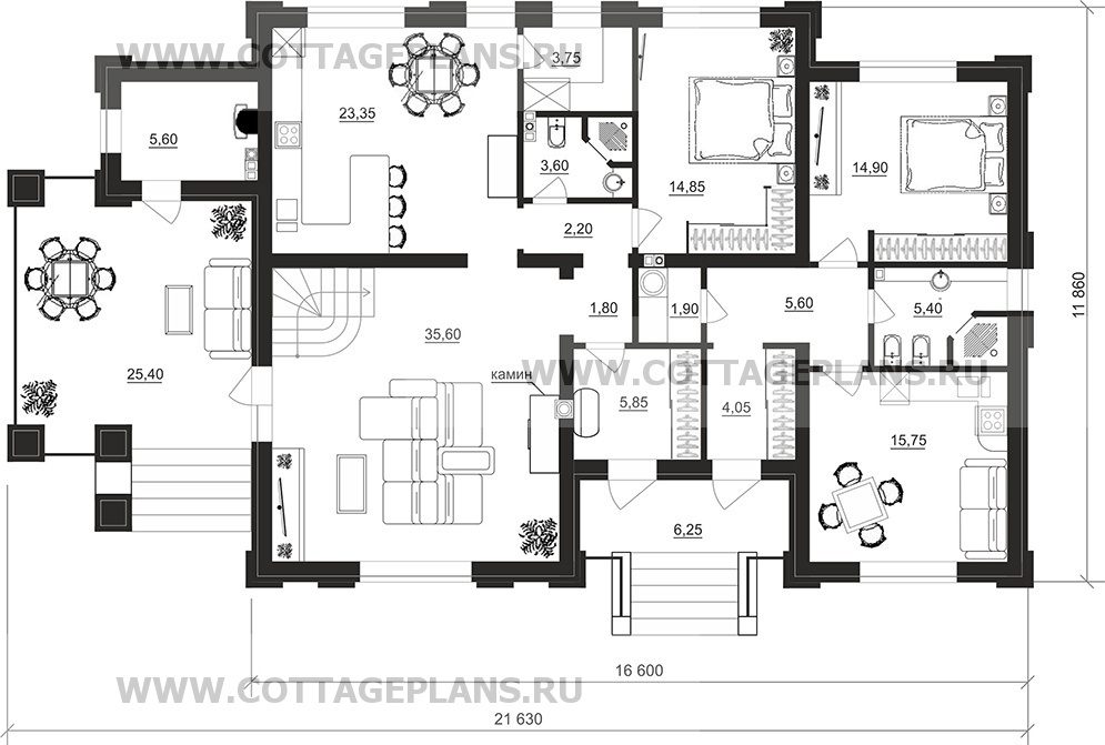 Поэтажные планы проект дома 206-03 общ. площадь 212,80 м2