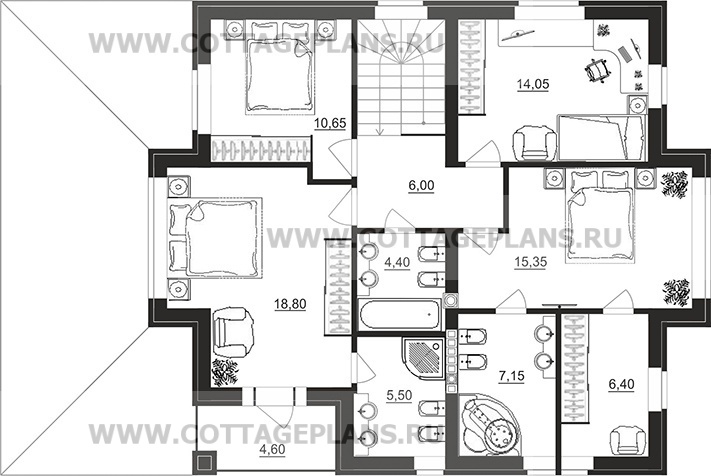 Поэтажные планы проект дома 71-97 общ. площадь 282,70 м2
