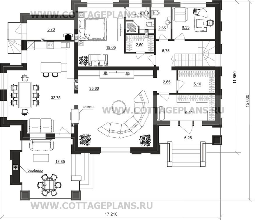 Поэтажные планы проект дома 202-51 общ. площадь 251,35 м2