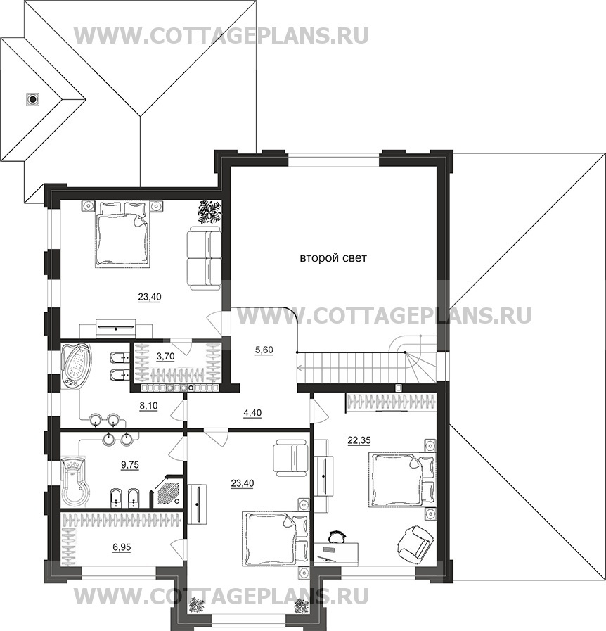 Поэтажные планы проект дома 103-95 общ. площадь 436,65 м2