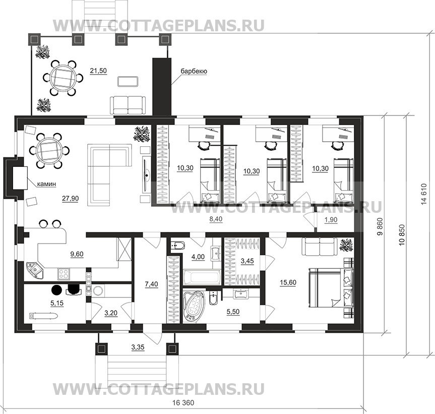 Поэтажные планы проект дома 902-33 общ. площадь 124,00м2