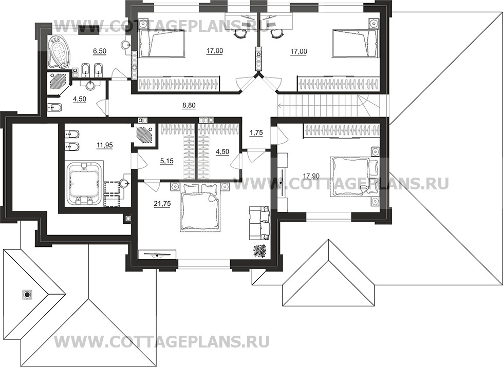 Поэтажные планы проект дома 103-60 общ. площадь 421,65 м2