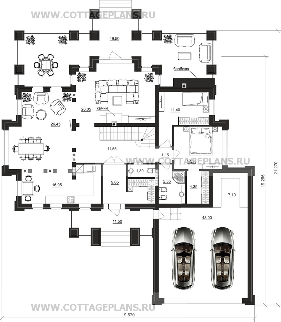 Поэтажные планы проект дома 203-17 общ. площадь 448,70 м2