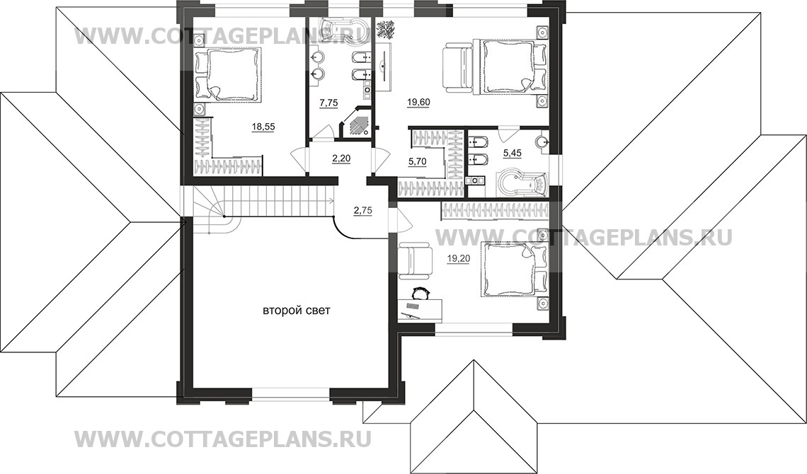 Поэтажные планы проект дома 104-21 общ. площадь 272,05 м2