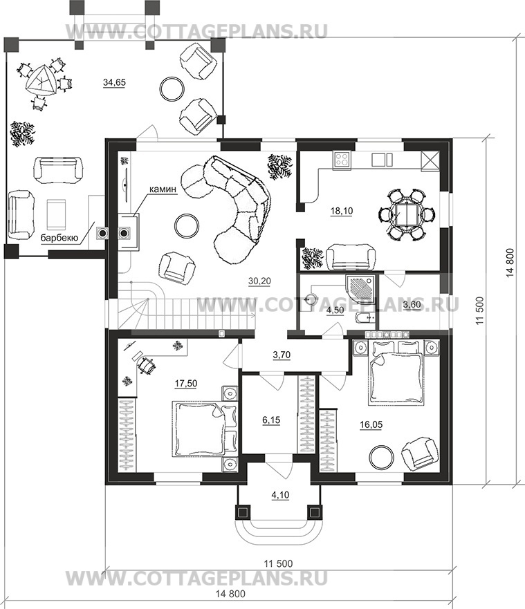 Поэтажные планы проект дома 76-22 общ. площадь 307,65 м2