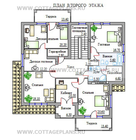 Поэтажные планы проект дома 51-23 общ. площадь 278,5м2