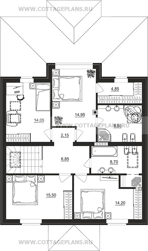 Поэтажные планы проект дома 77-83 общ. площадь 176,70 м2