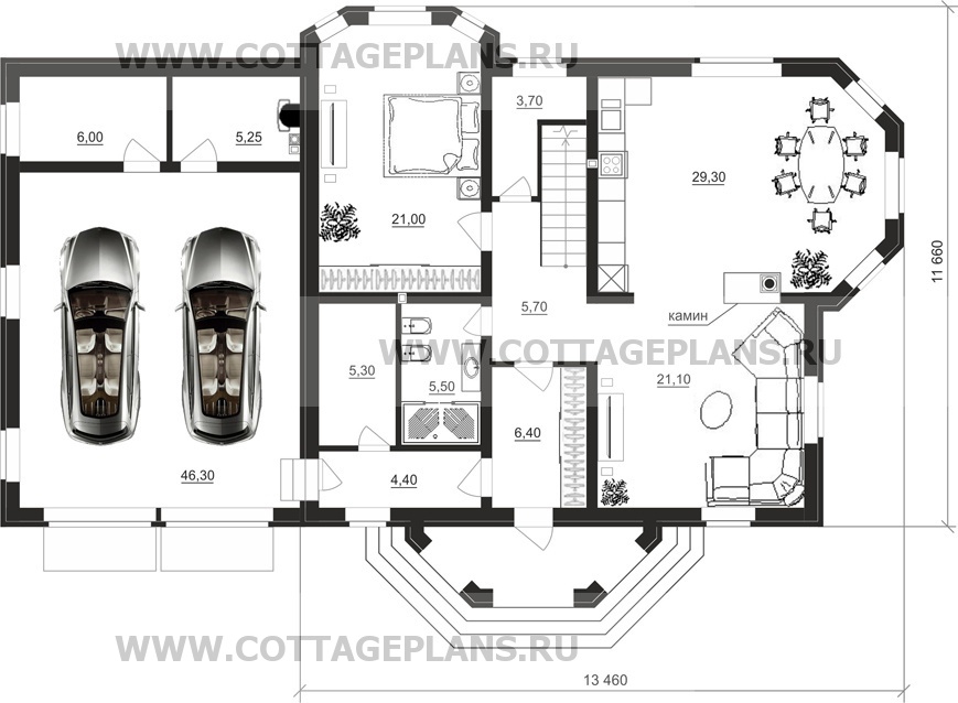 Поэтажные планы проект дома 21-02 общ. площадь 242,90 м2