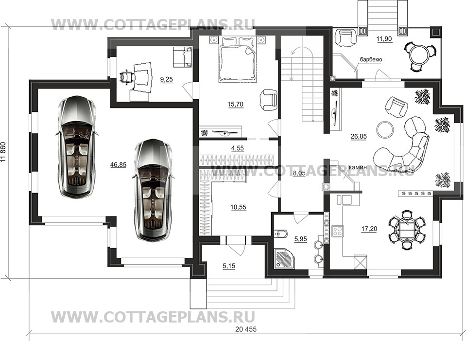 Поэтажные планы проект дома 76-69 общ. площадь 348,70 м2