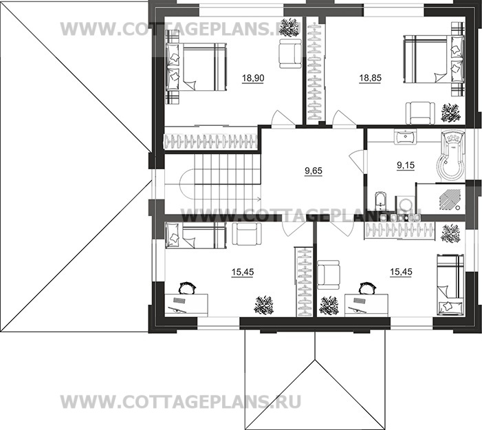 Поэтажные планы проект дома 206-39 общ. площадь 191,35 м2