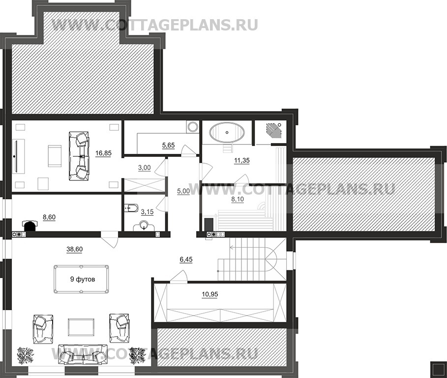 Поэтажные планы проект дома 91-62 общ. площадь 247,10 м2