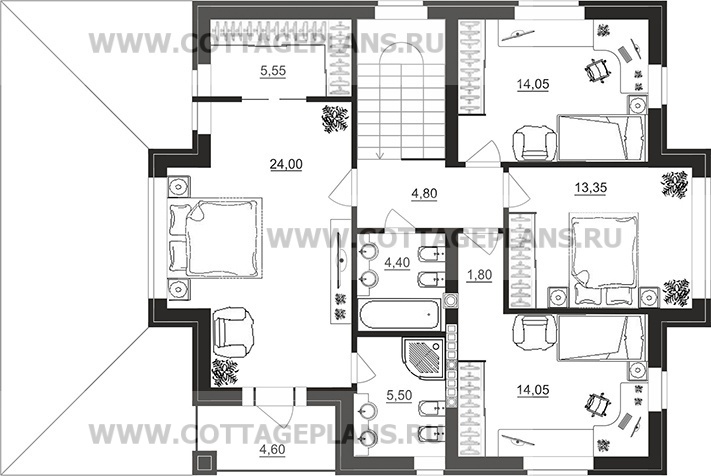 Поэтажные планы проект дома 71-97 общ. площадь 282,70 м2
