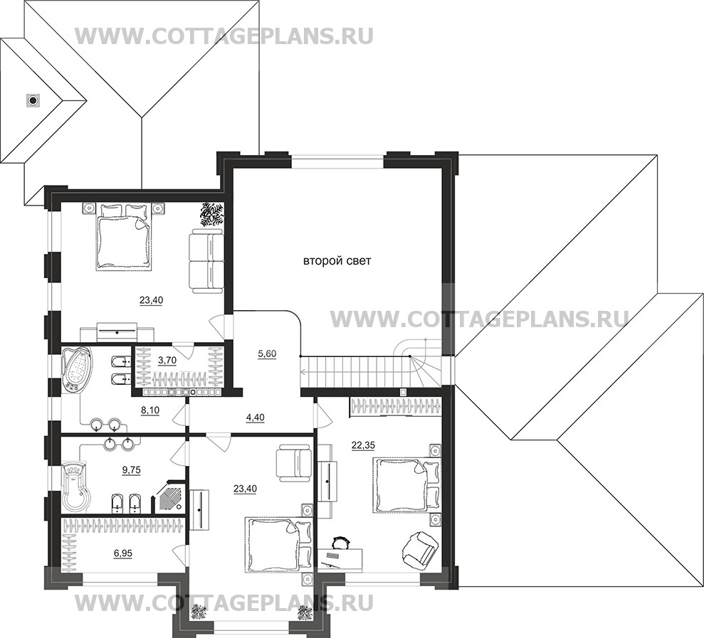 Поэтажные планы проект дома 103-92 общ. площадь 461,10 м2
