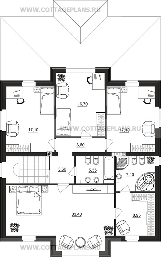 Поэтажные планы проект дома 92-99 общ. площадь 223,45 м2