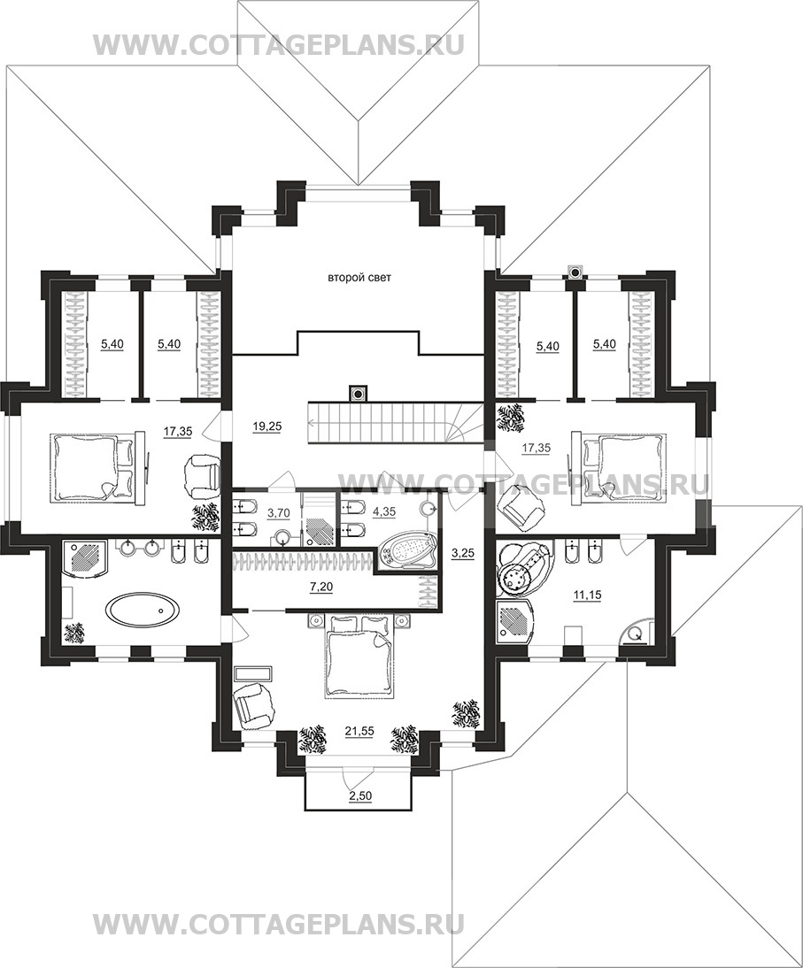 Поэтажные планы проект дома 101-22 общ. площадь 481,10 м2