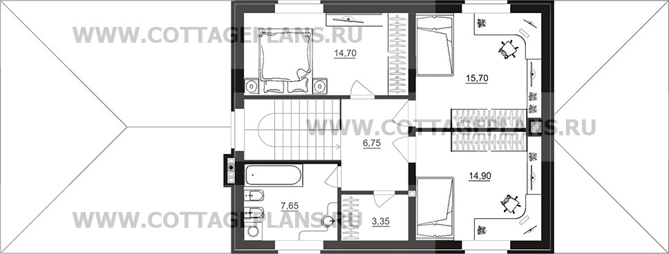 Поэтажные планы проект дома 95-31 общ. площадь 188,25 м2