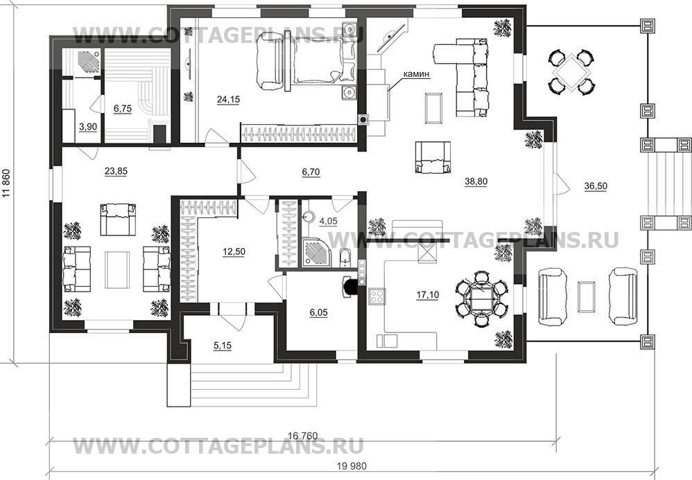 Поэтажные планы проект дома 07-31 общ. площадь 143,05 м2