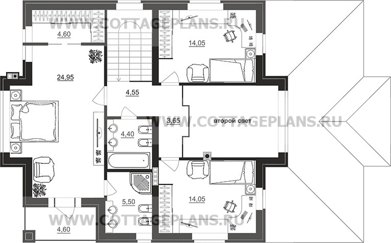 Поэтажные планы проект дома 100-51 общ. площадь 166,50 м2