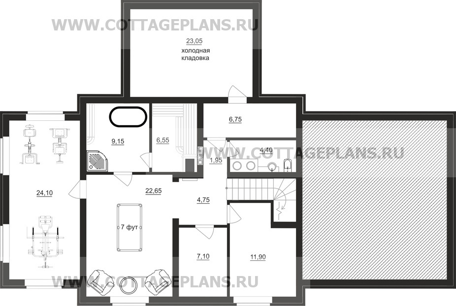 Поэтажные планы проект дома 93-29 общ. площадь 347,95 м2