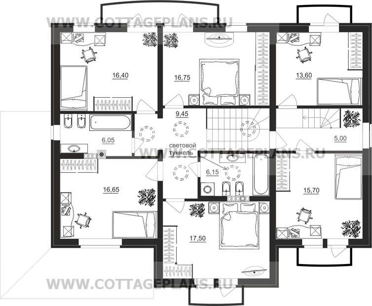 Поэтажные планы проект дома 89-79 общ. площадь 248,95 м2