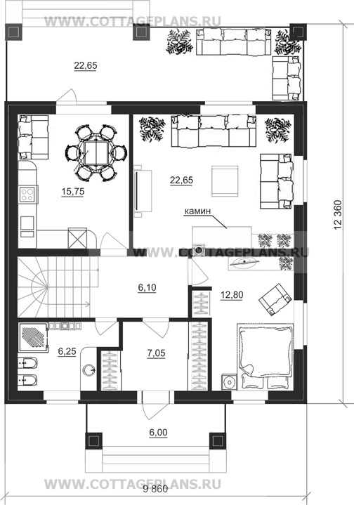 Поэтажные планы проект дома 21-65 общ. площадь 141,70 м2