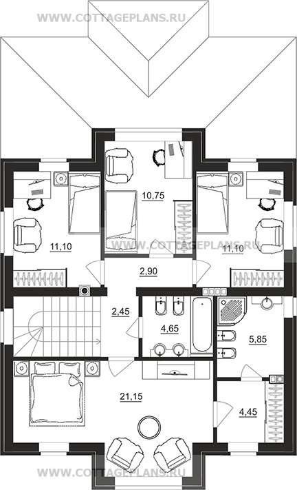 Поэтажные планы проект дома 94-86 общ. площадь 225,35 м2