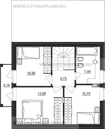 Поэтажные планы проект дома 94-12 общ. площадь 90,60 м2